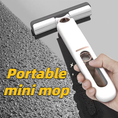 New Portable Self-Squeeze Mini Mop, Lazy Hand Wash-Free Strong Absorbent Mop Multifunction Portable Squeeze Cleaning Mop Desk Window Glass Cleaner Kitchen Car Sponge Cleaning Mop Home Cleaning Tools