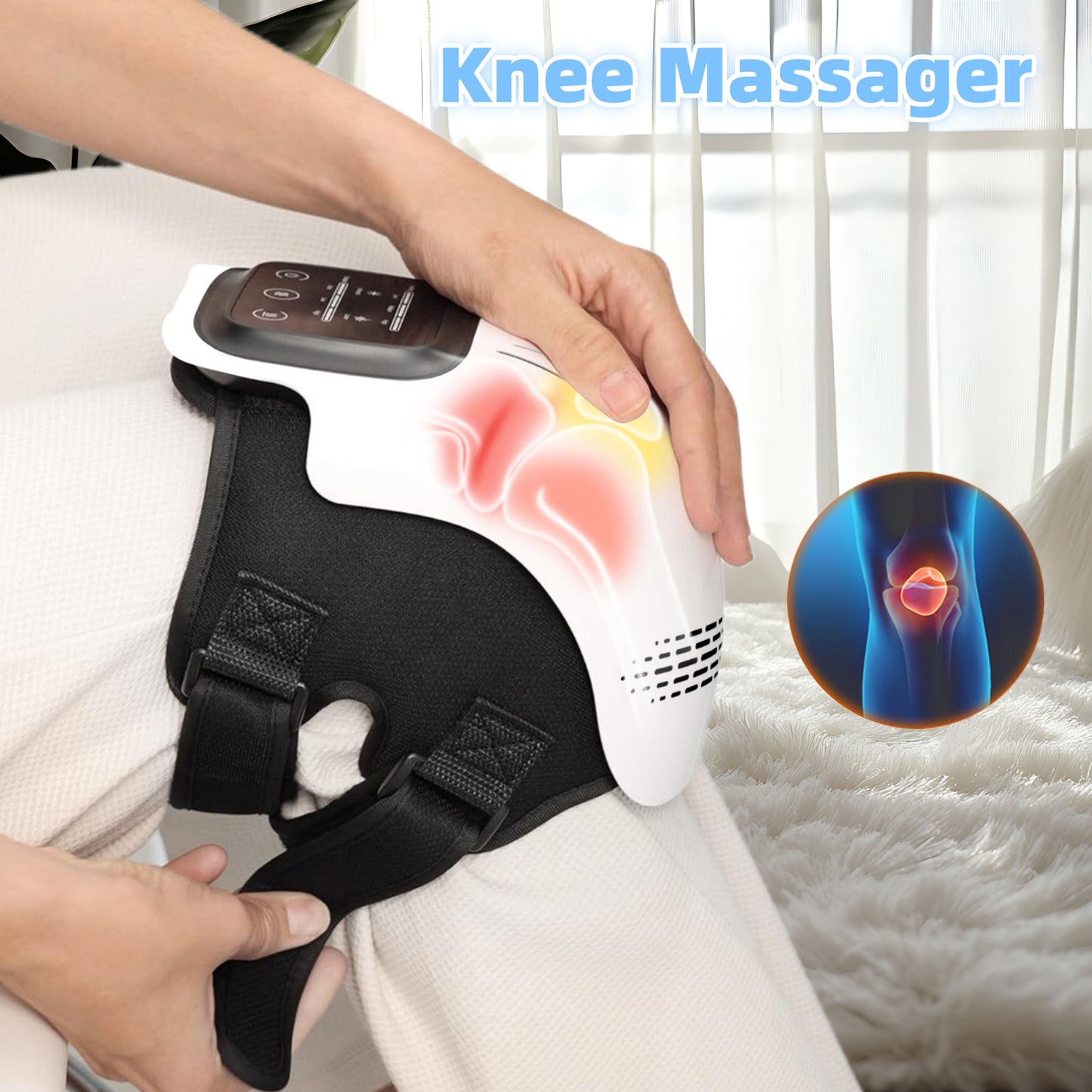 Intelligent Knee Massager. It Features Three Heating Settings, an LED Touch Display, And Makes a Perfect Present for Older Adults, Seniors, And Parents.