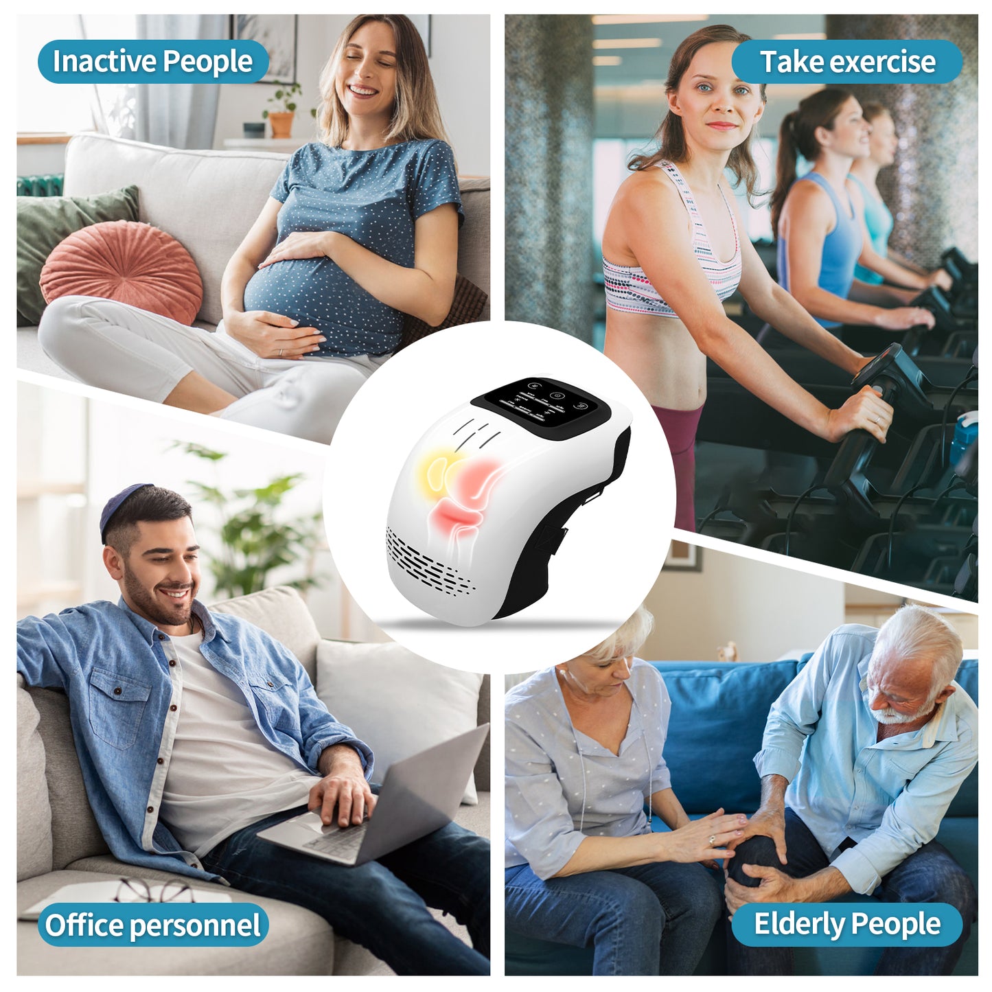 Intelligent Knee Massager. It Features Three Heating Settings, an LED Touch Display, And Makes a Perfect Present for Older Adults, Seniors, And Parents.