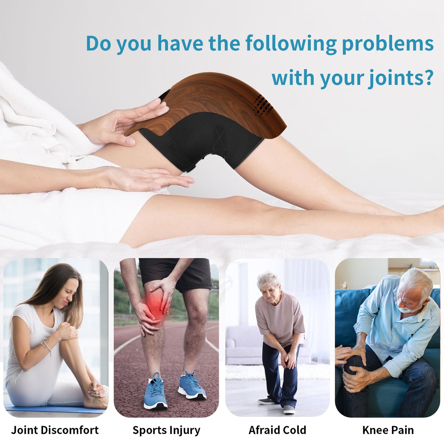 Intelligent Knee Massager. It Features Three Heating Settings, an LED Touch Display, And Makes a Perfect Present for Older Adults, Seniors, And Parents.