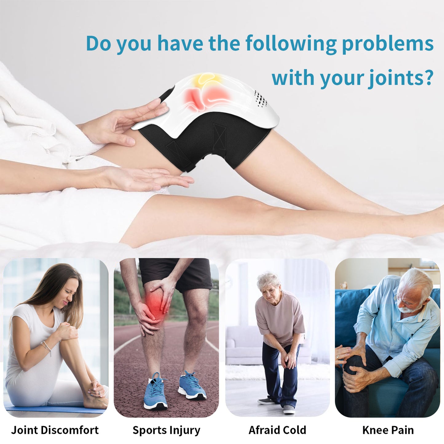Intelligent Knee Massager. It Features Three Heating Settings, an LED Touch Display, And Makes a Perfect Present for Older Adults, Seniors, And Parents.